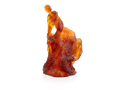 Nathalie Seguin Paloma glass sculpture by Daum in amber tones