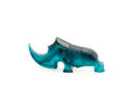 Daum Rhinocéros Ongava Bleu de Gé Pellini glass sculpture