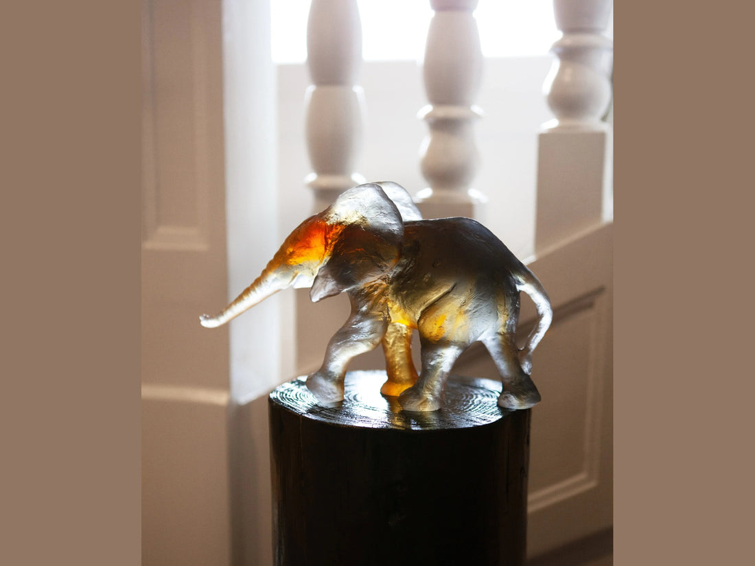Daum Savannah Elephant crystal figurine by Isabelle Carabantes