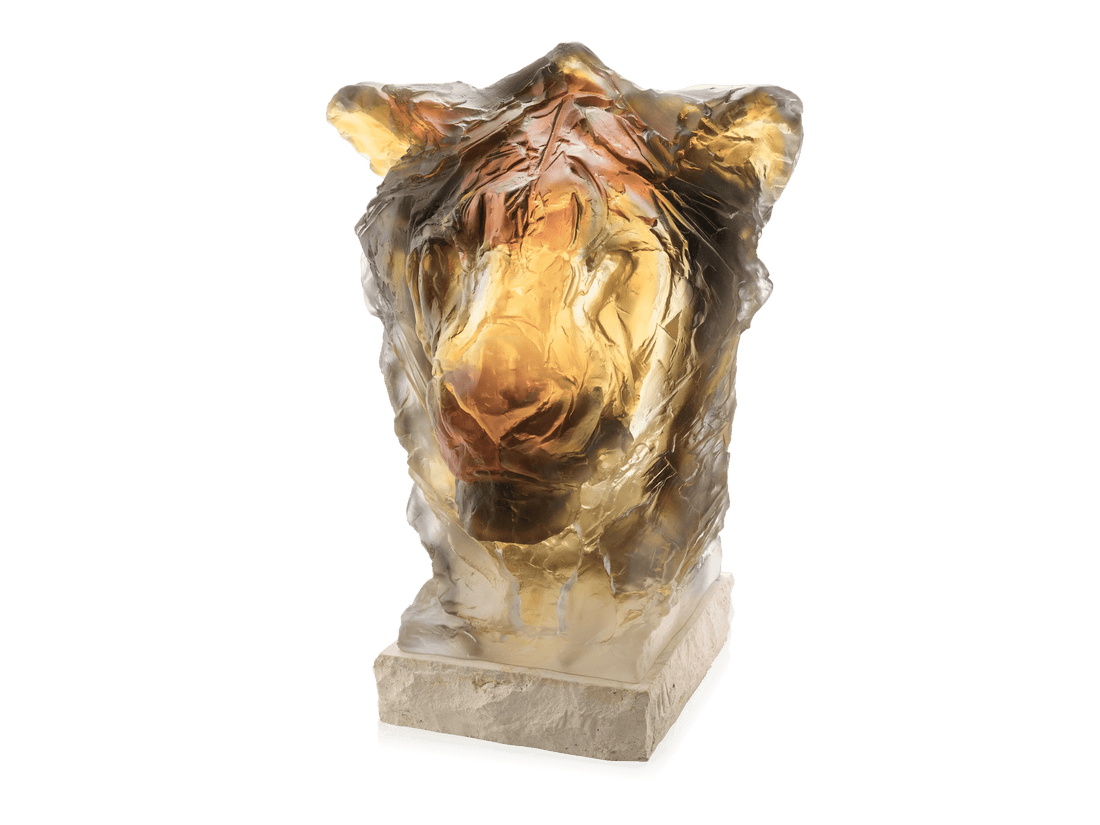Daum Tête de Lion crystal sculpture by Patrick Villas