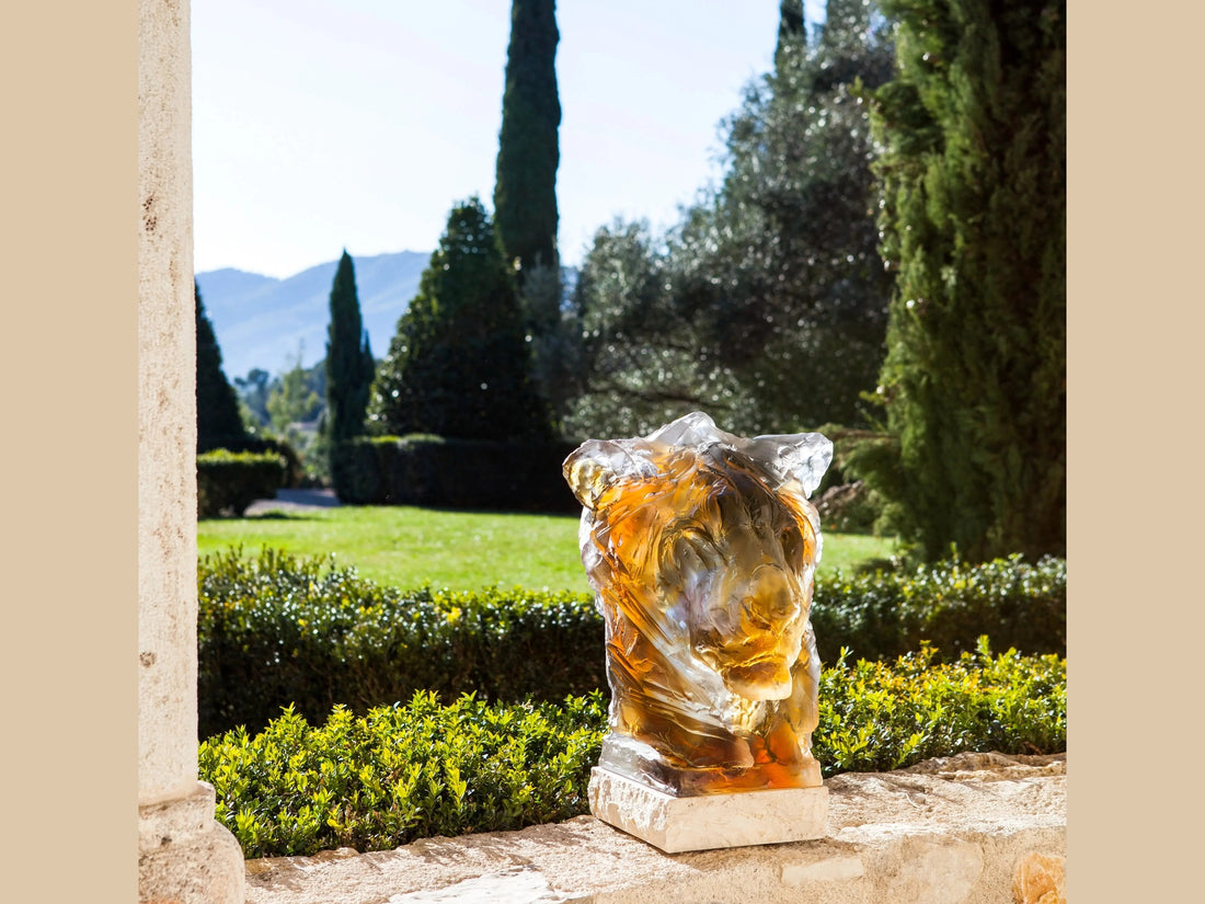 Daum Tête de Lion crystal sculpture by Patrick Villas