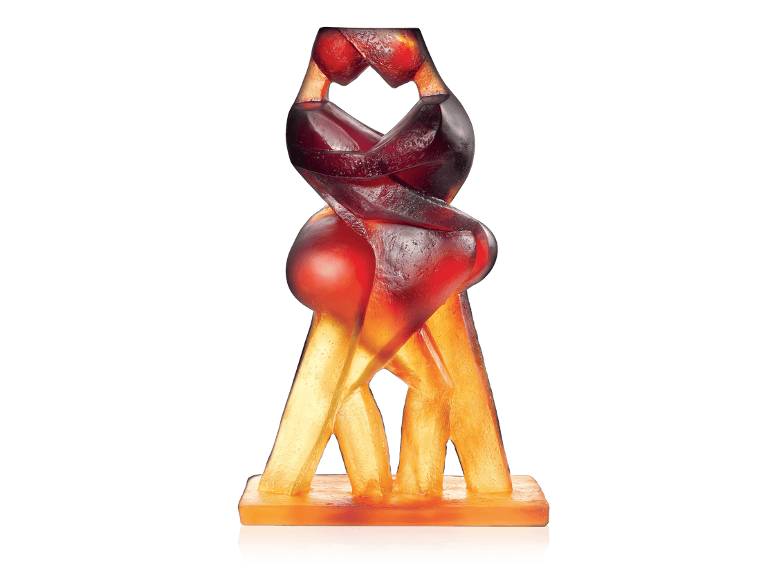 Daum Tango à Paris de Myriam Franck glass sculpture in red and amber