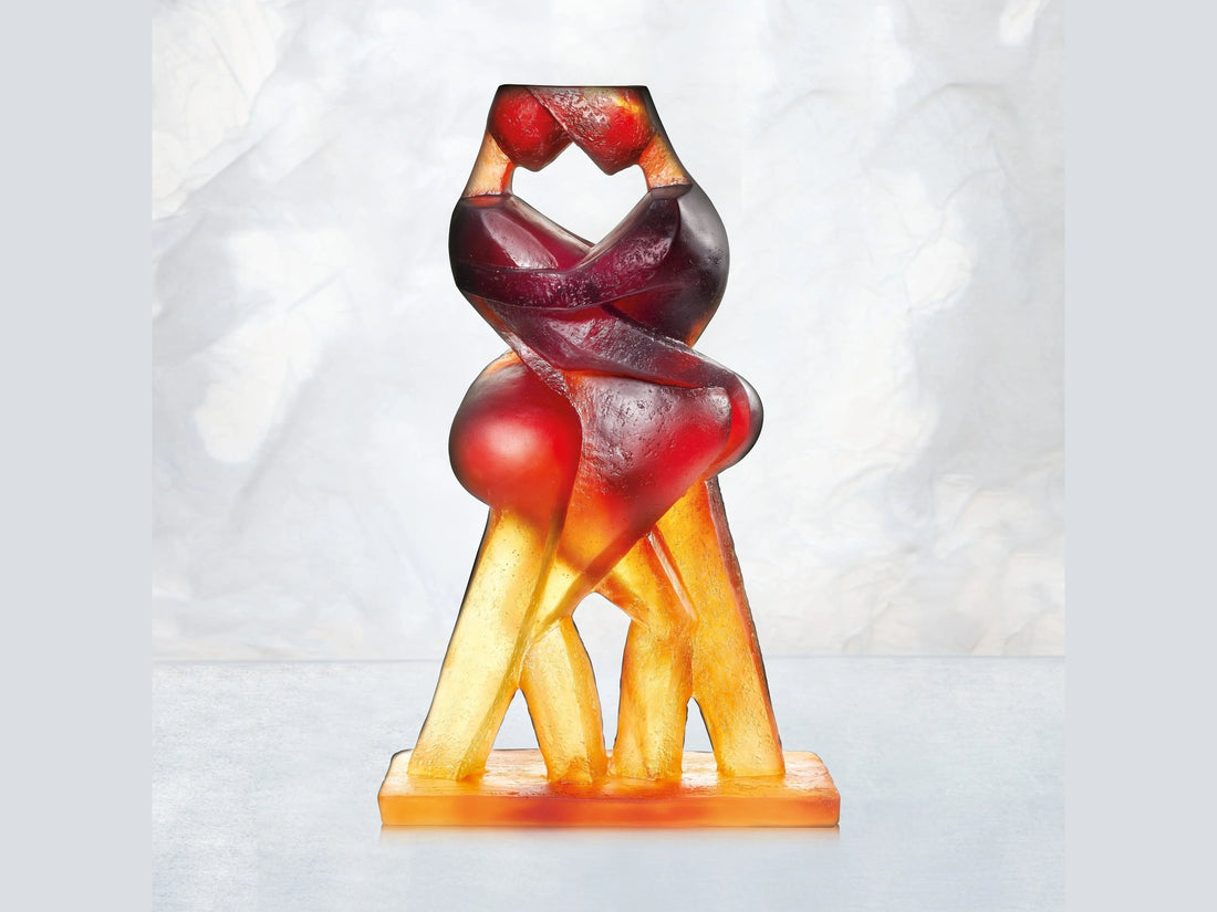 Daum Tango à Paris de Myriam Franck glass sculpture in red and amber