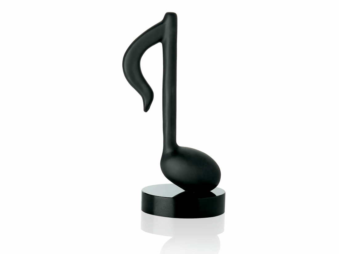 Daum Timeless Noire de Manu Katche 500ex black glass musical note sculpture