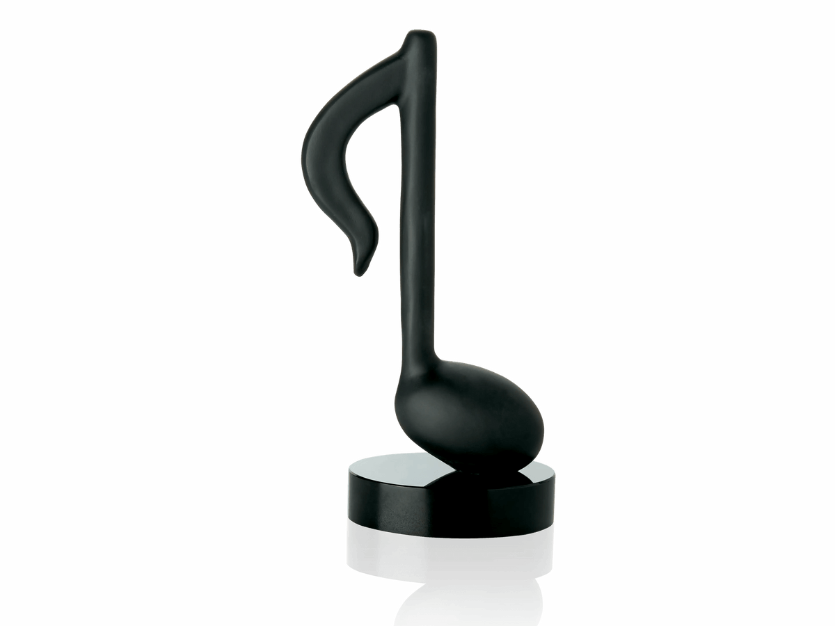 Daum Timeless Noire de Manu Katche 500ex black glass musical note sculpture
