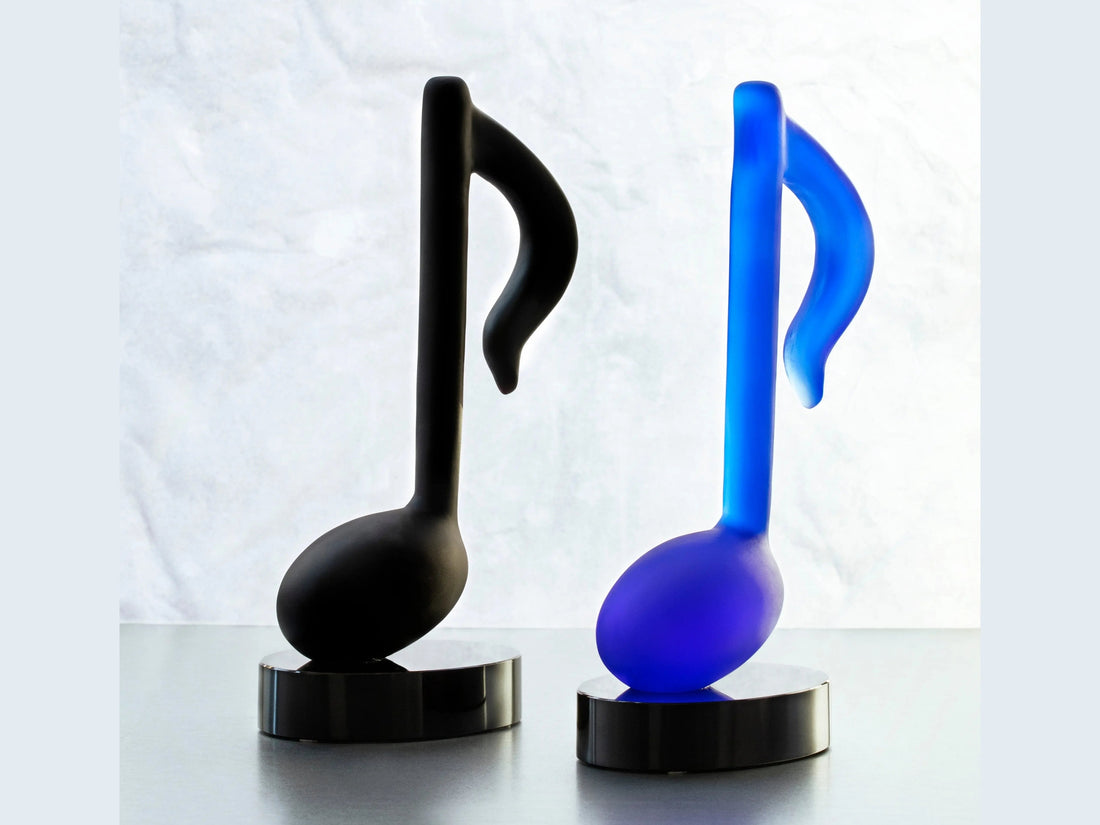 Daum Timeless Noire de Manu Katche 500ex black glass musical note sculpture