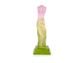 Daum Vénus de Laurence Bonnel glass sculpture with pink and yellow gradients on green base