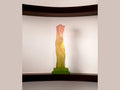 Daum Vénus de Laurence Bonnel glass sculpture in pink and yellow hues.