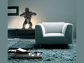 Daum Wild Kong Noir de Richard Orlinski sculpture on a console in a modern living room.