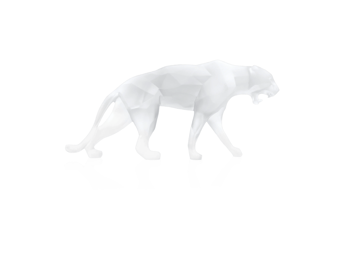 Daum Wild Panther Blanche de Richard Orlinski white glass sculpture