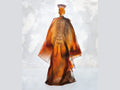 Daum Zhao Gris-rose sculpture of a figure in traditional attire made of amber glass