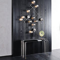 Etoile Pair of Console Tables in Two Heights with Brass Details