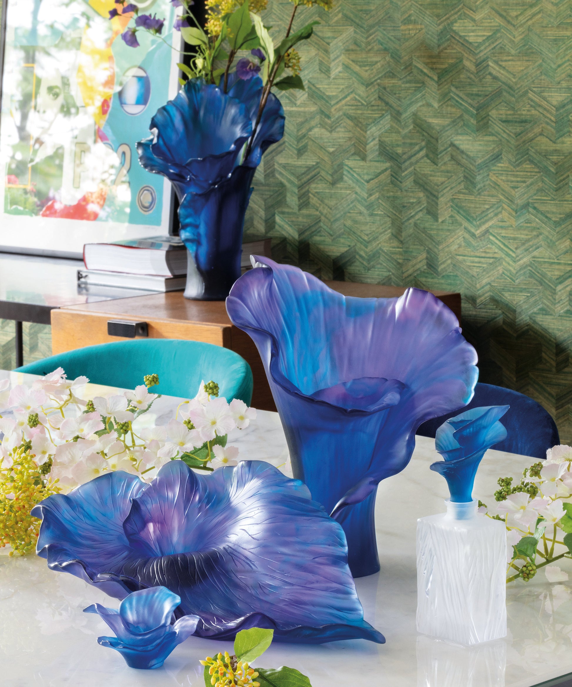 Arum Fleur décorative Bleu nuit - Daum