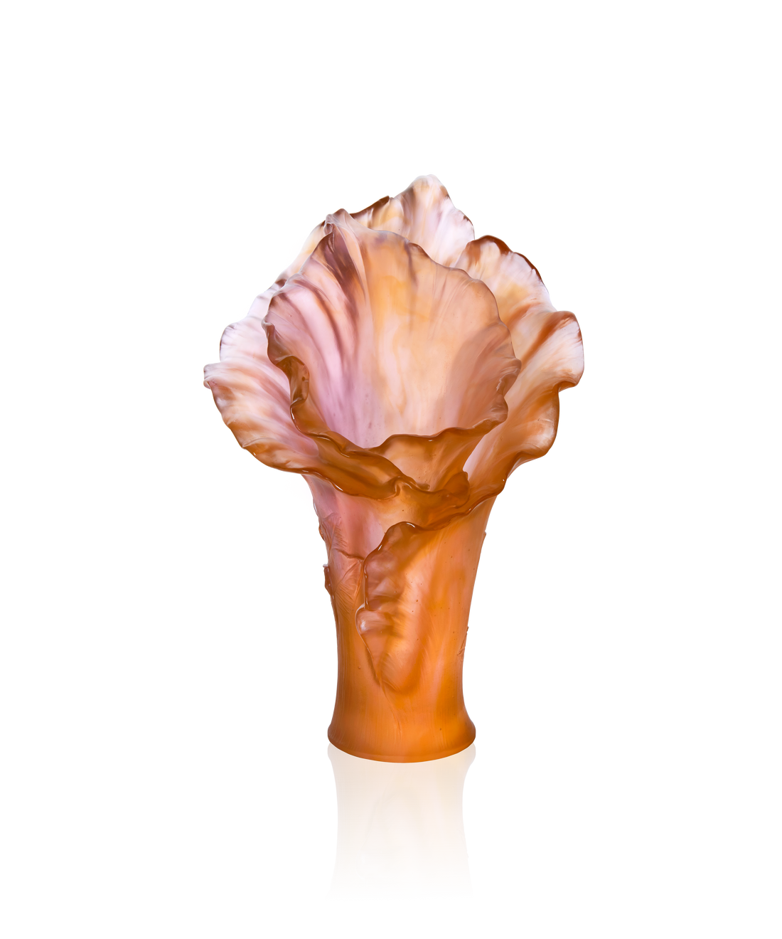 Arum Vase grand modèle Ambre-rose - Daum