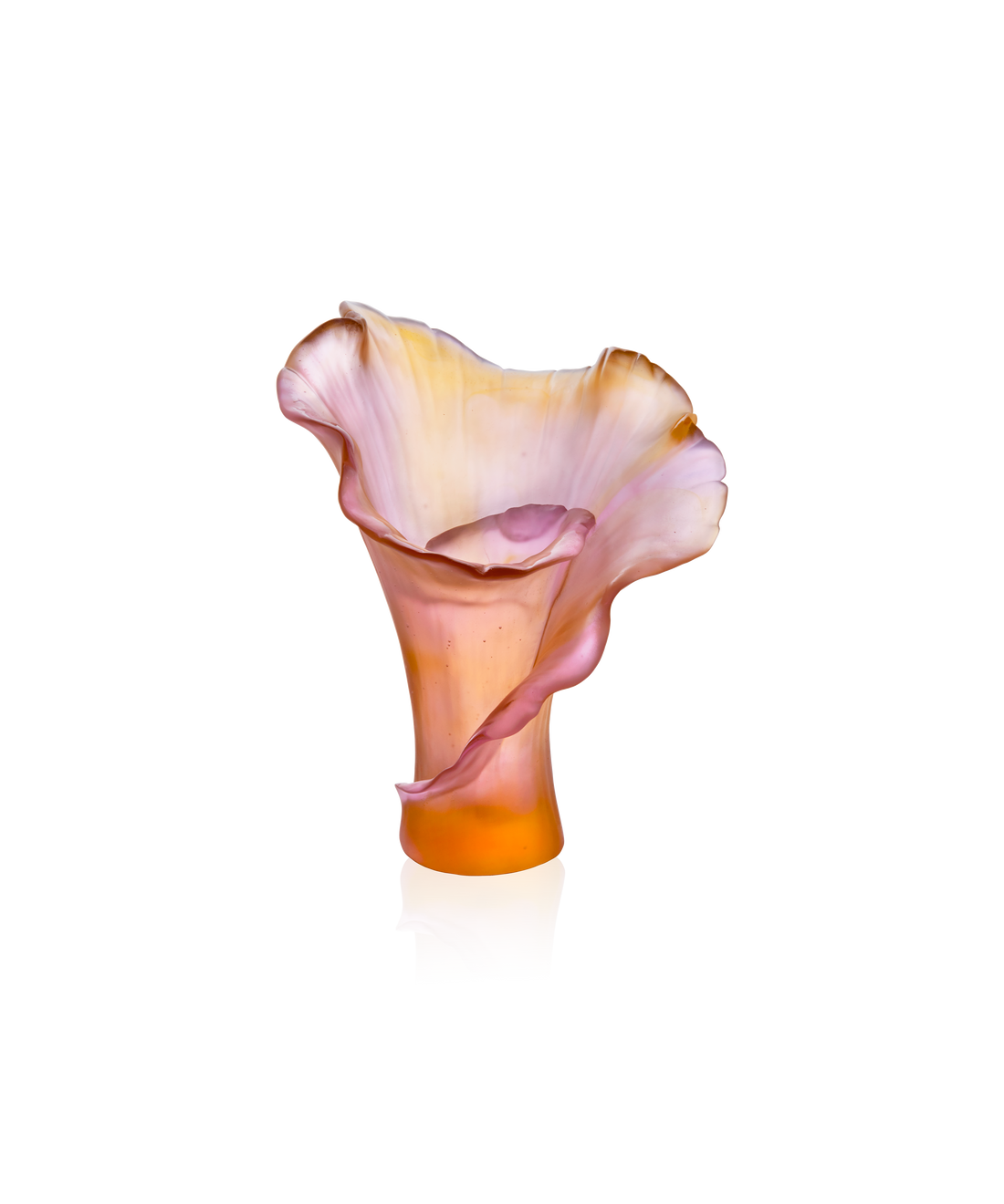 Arum Vase moyen modèle Ambre-rose - Daum