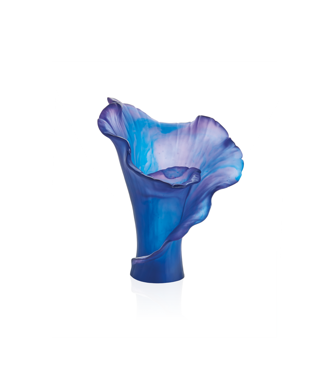 Arum Vase moyen modèle Bleu nuit - Daum
