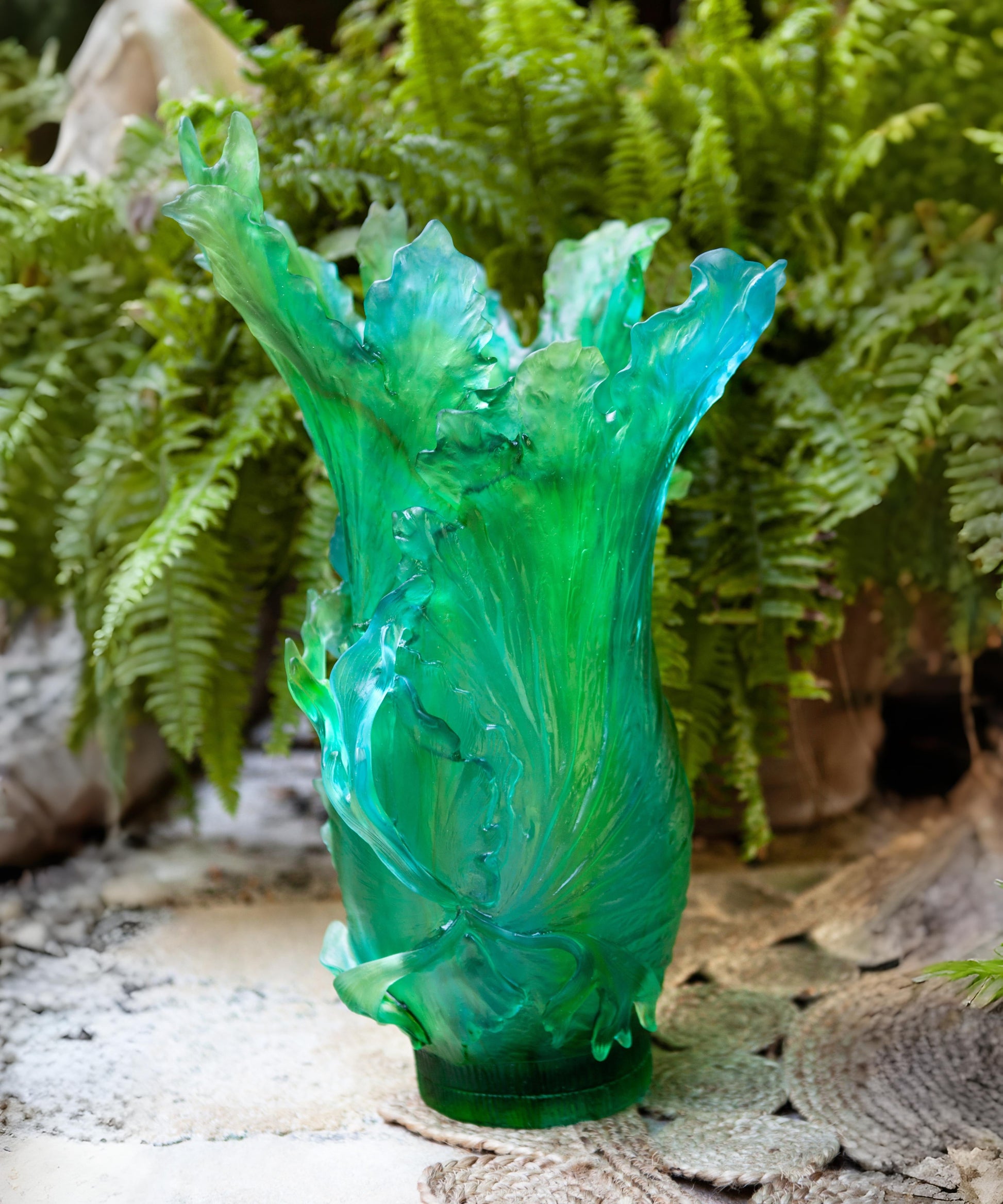 Bornéo Tropical Vase magnum de Emilio Robba 99ex - Daum
