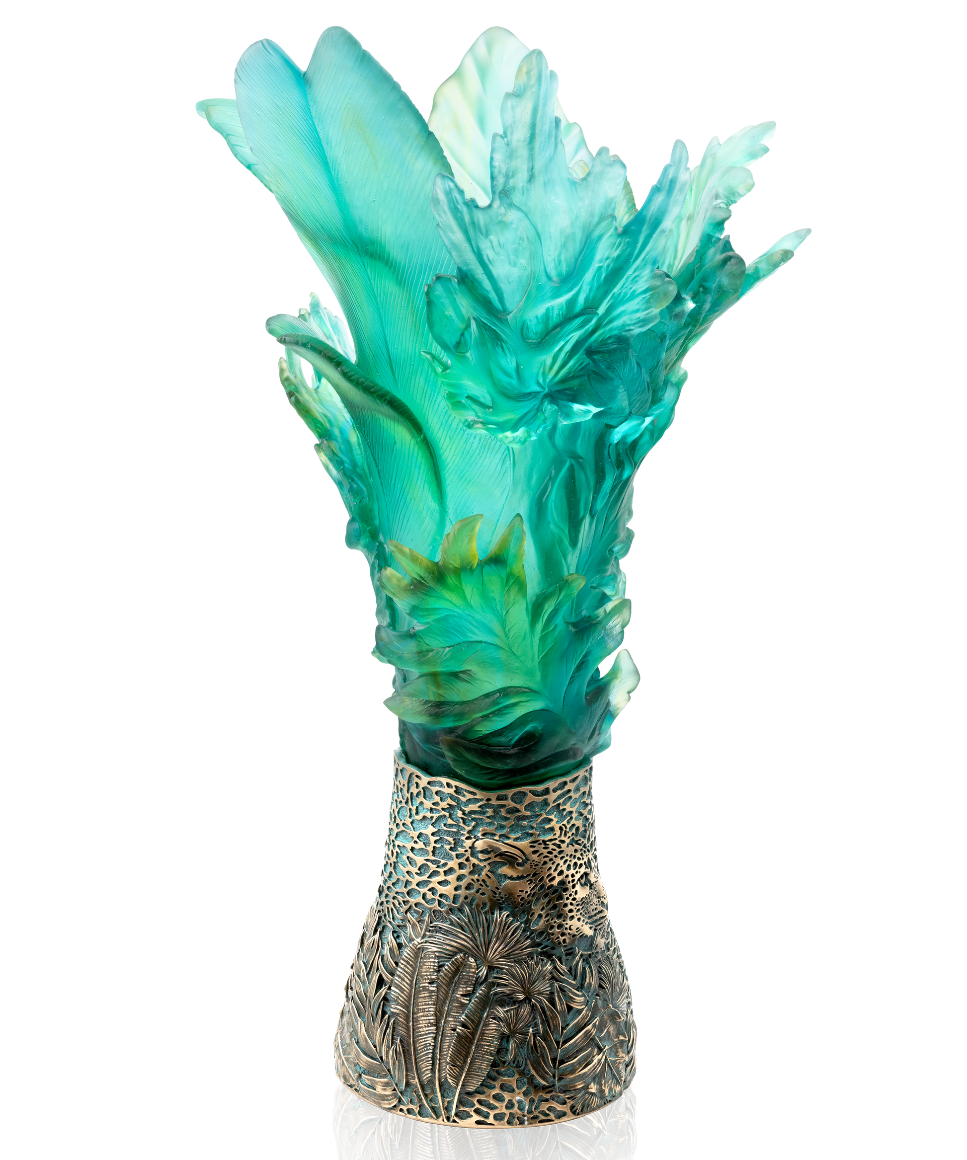 Bornéo Tropical Vase prestige de Emilio Robba 99ex - Daum