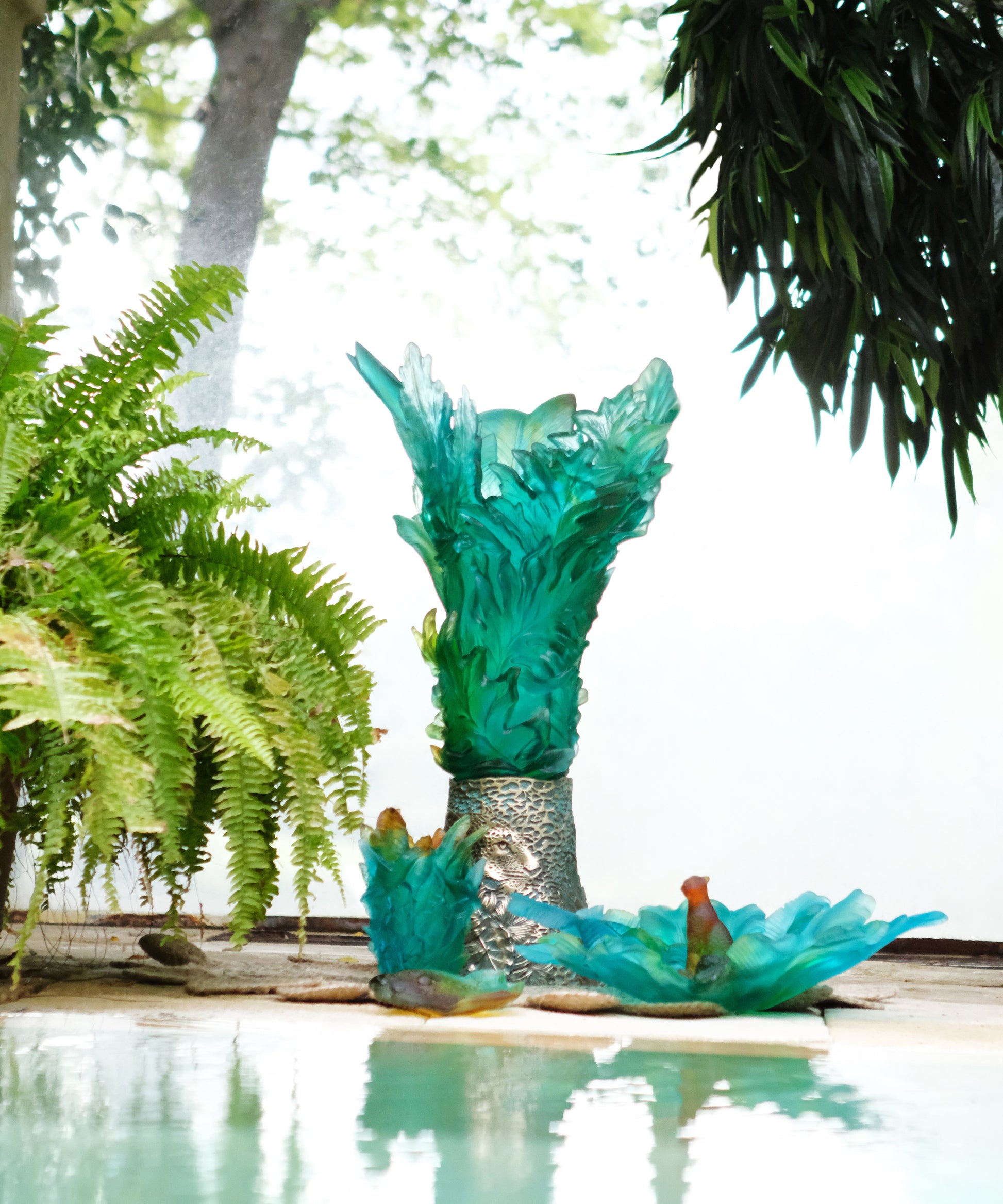 Bornéo Tropical Vase prestige de Emilio Robba 99ex - Daum