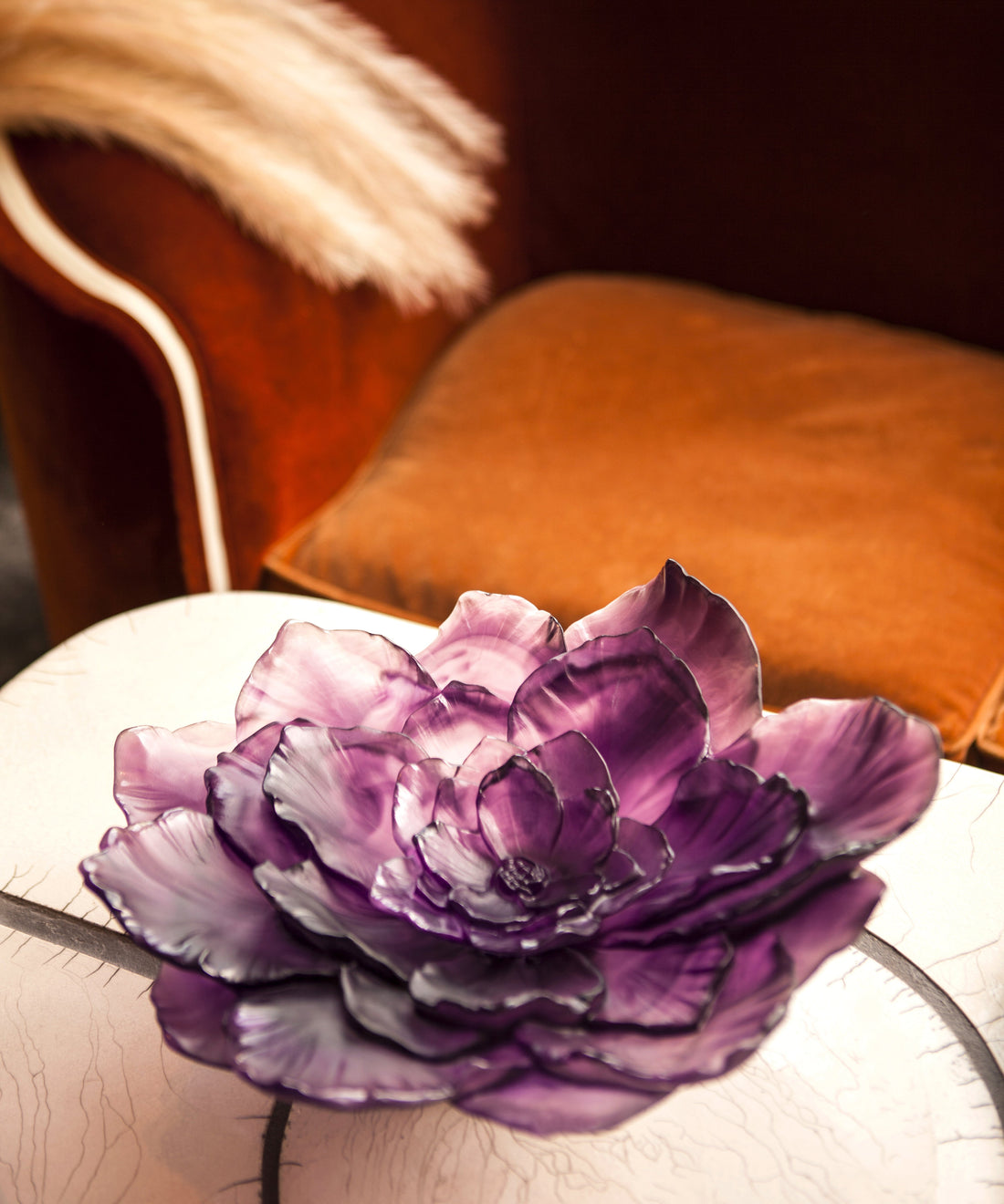 Camelia Coupe grand modèle Violette - Daum