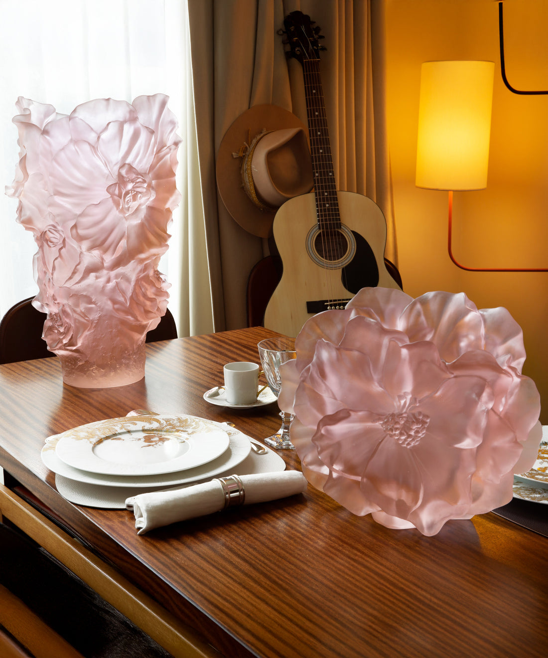Camelia Vase magnum Rose 99ex - Daum