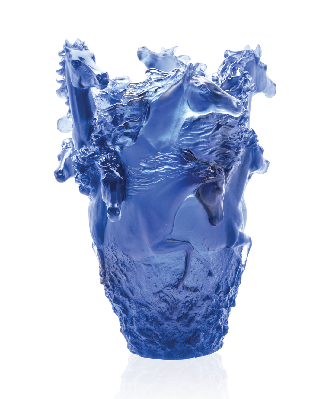 Cavalcade Vase grand modèle Bleu 175ex - Daum