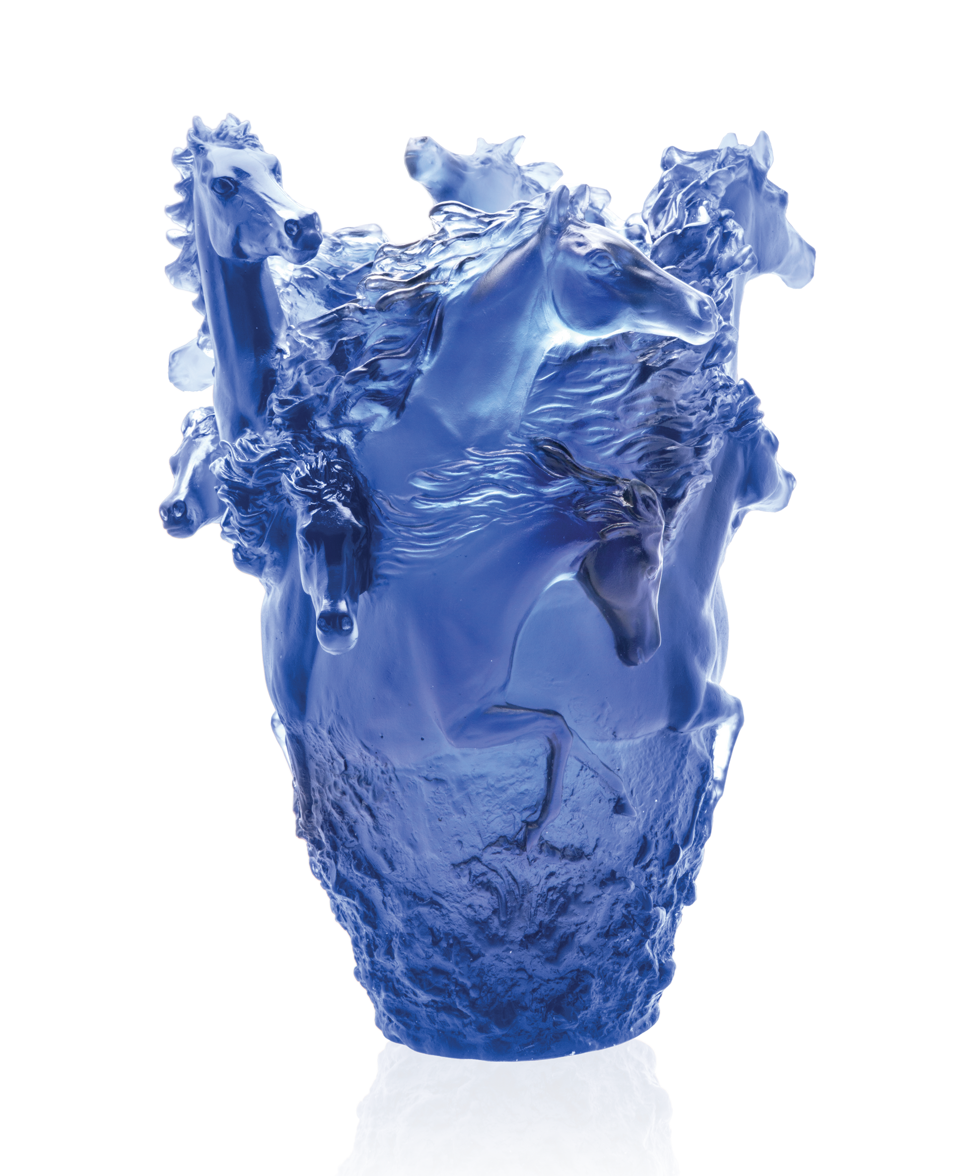 Cavalcade Vase grand modèle Bleu 175ex - Daum