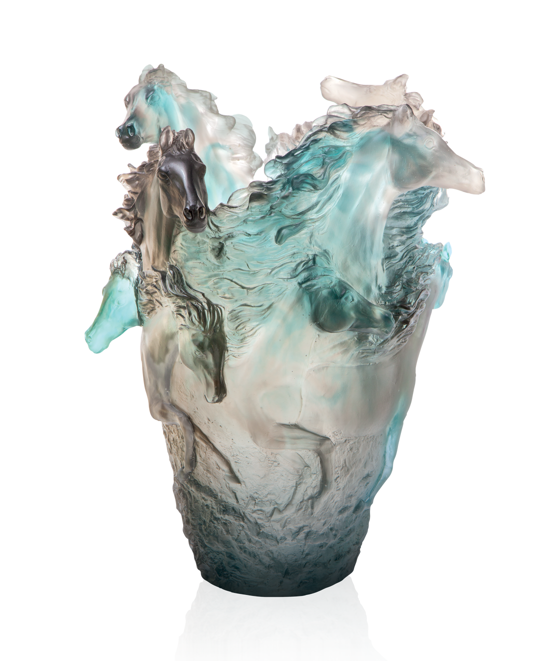 Cavalcade Vase grand modèle Bleu-gris 500ex - Daum