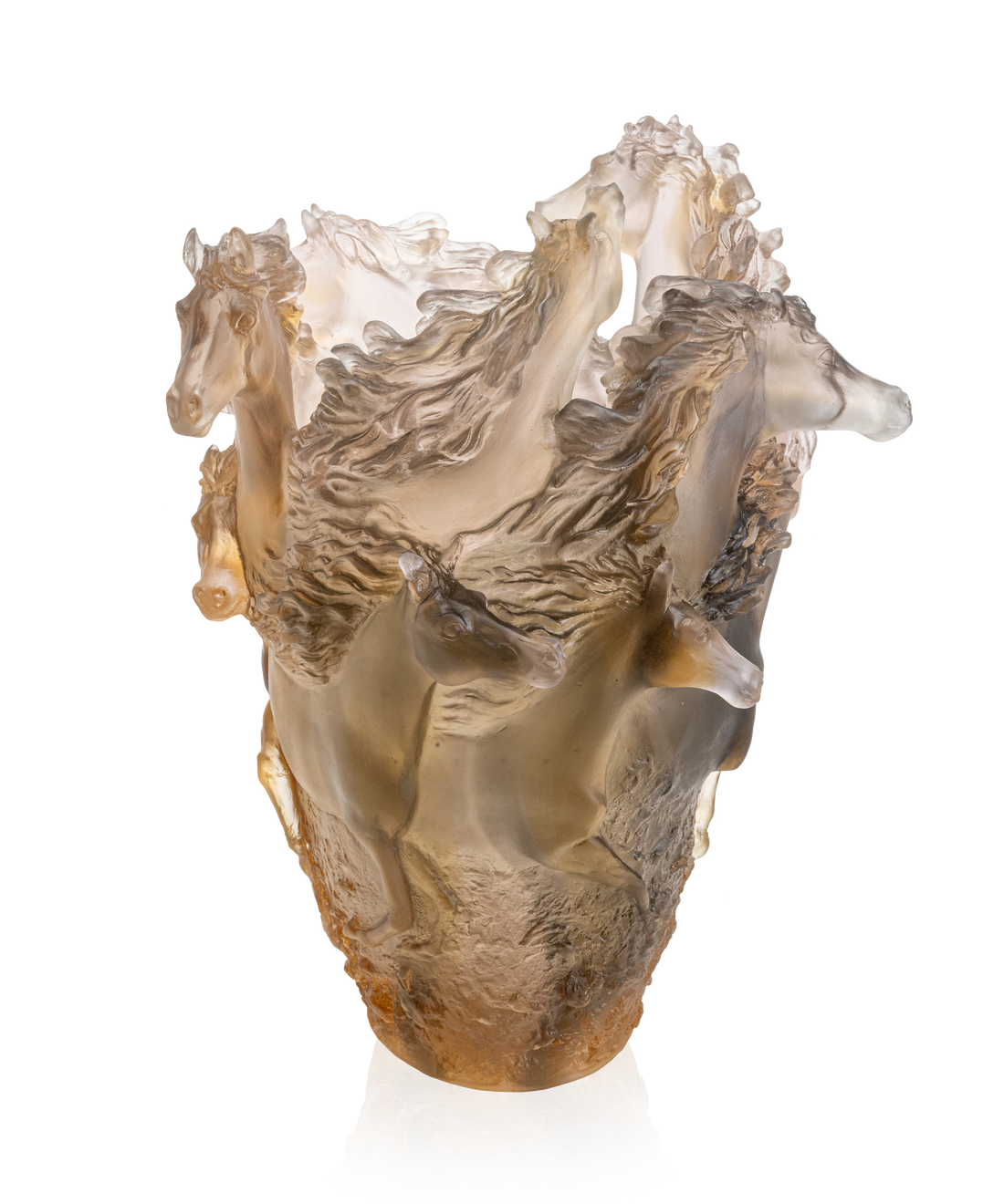 Cavalcade Vase grand modèle Brun glacé 500ex - Daum
