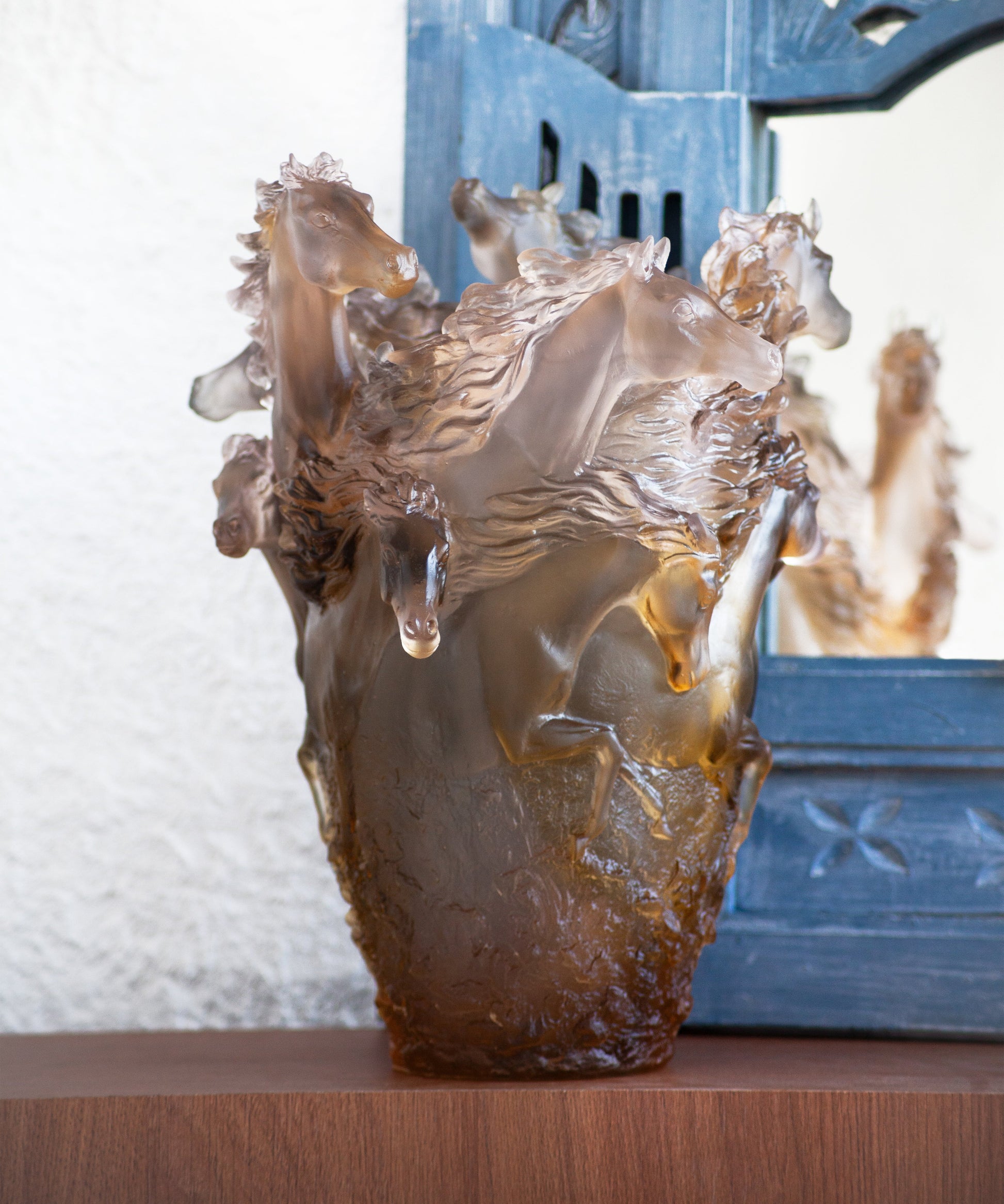 Cavalcade Vase grand modèle Brun glacé 500ex - Daum