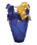 Cavalcade Vase magnum Bleu, finition or 25ex - Daum