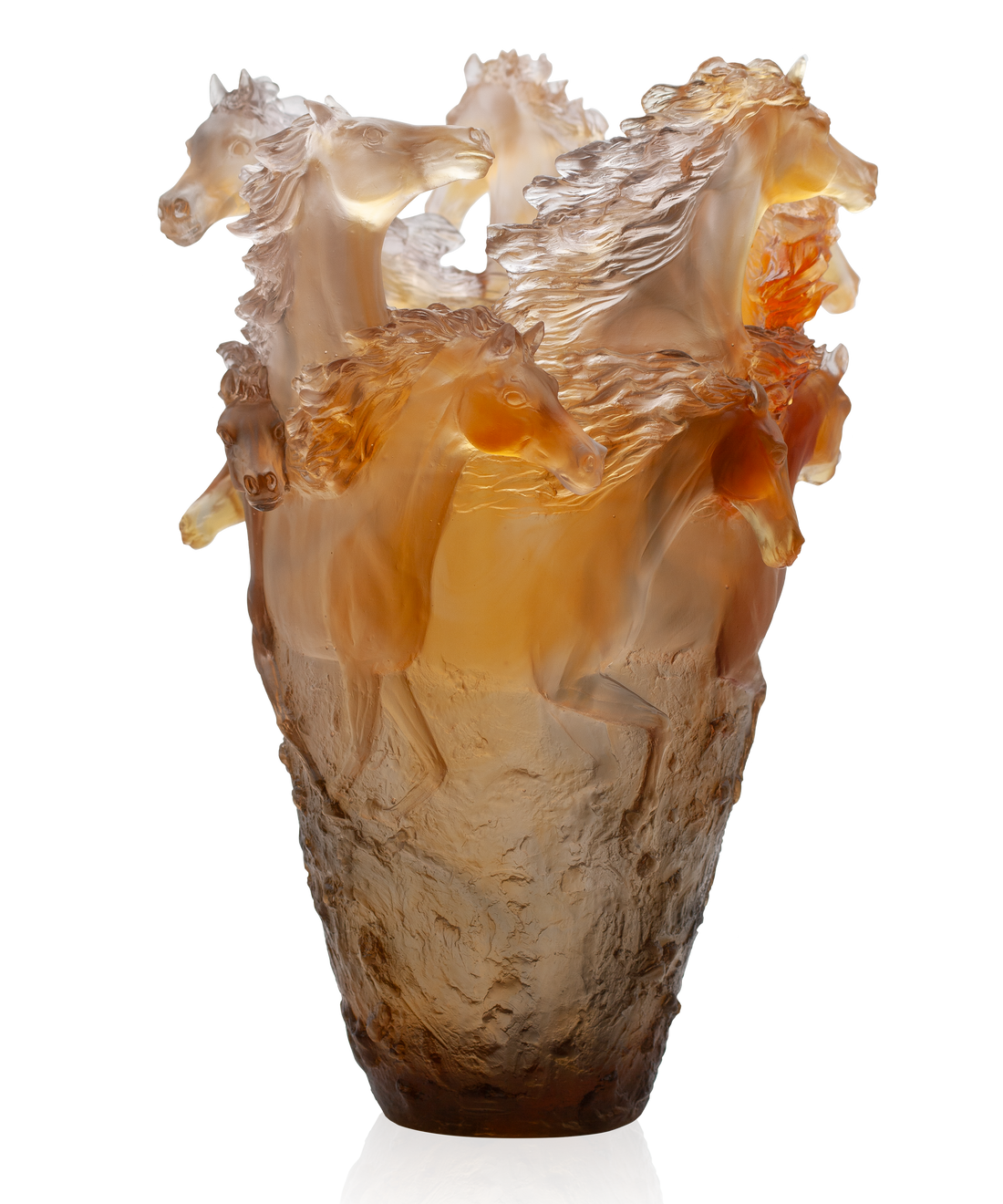 Cavalcade Vase magnum Brun glacé 175ex - Daum