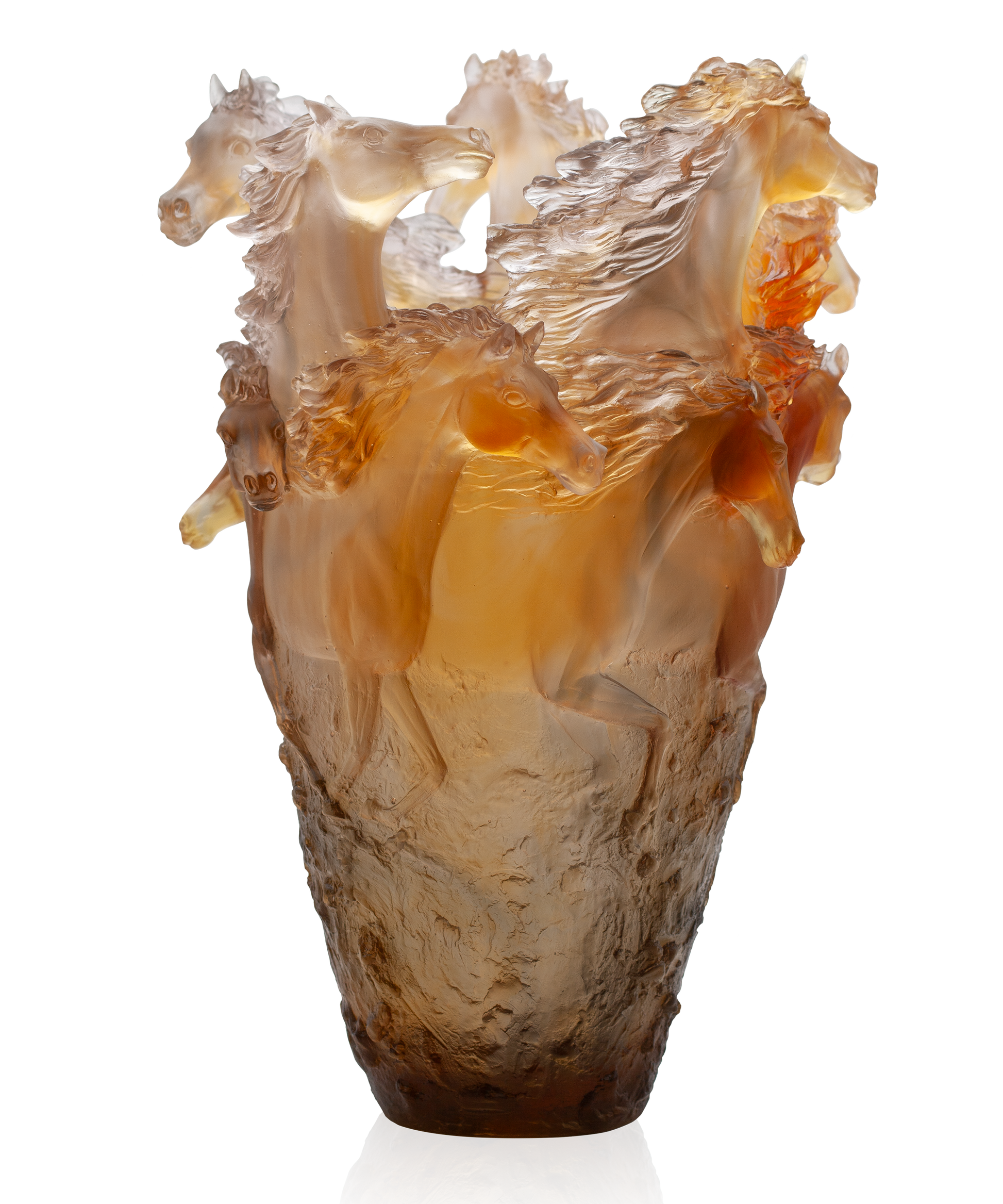 Cavalcade Vase magnum Brun glacé 175ex - Daum