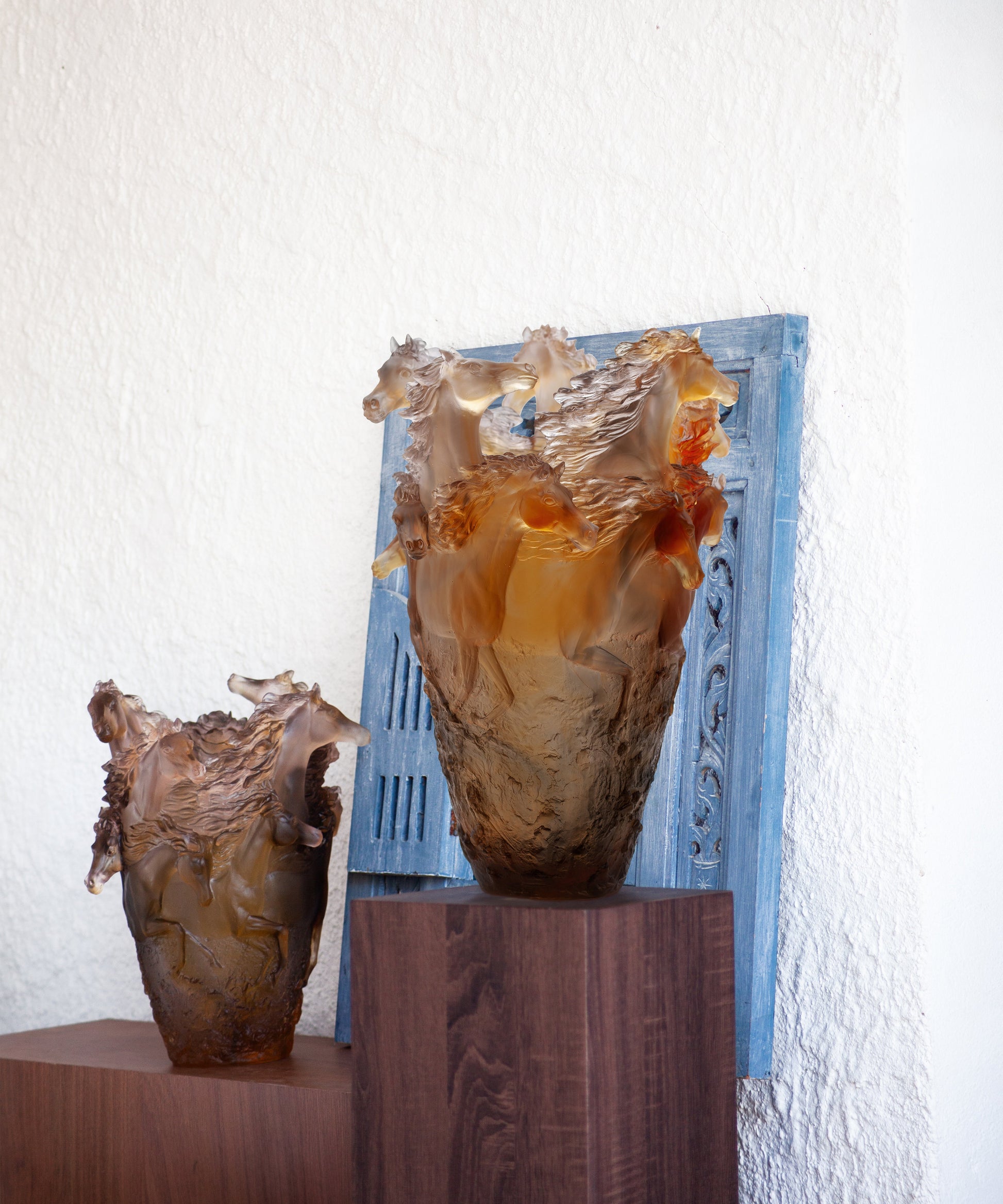 Cavalcade Vase magnum Brun glacé 175ex - Daum