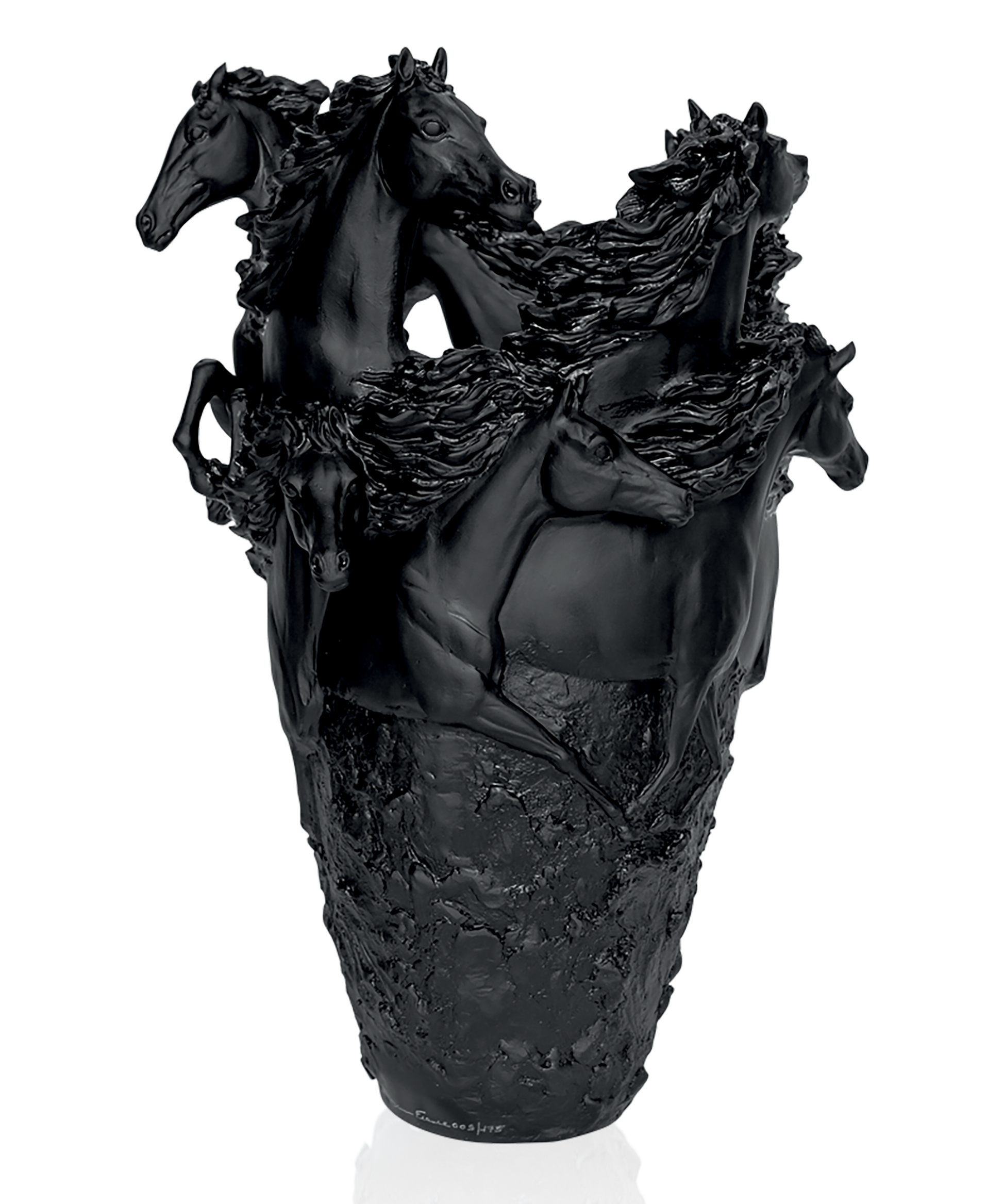 Cavalcade Vase magnum Noir 175ex - Daum