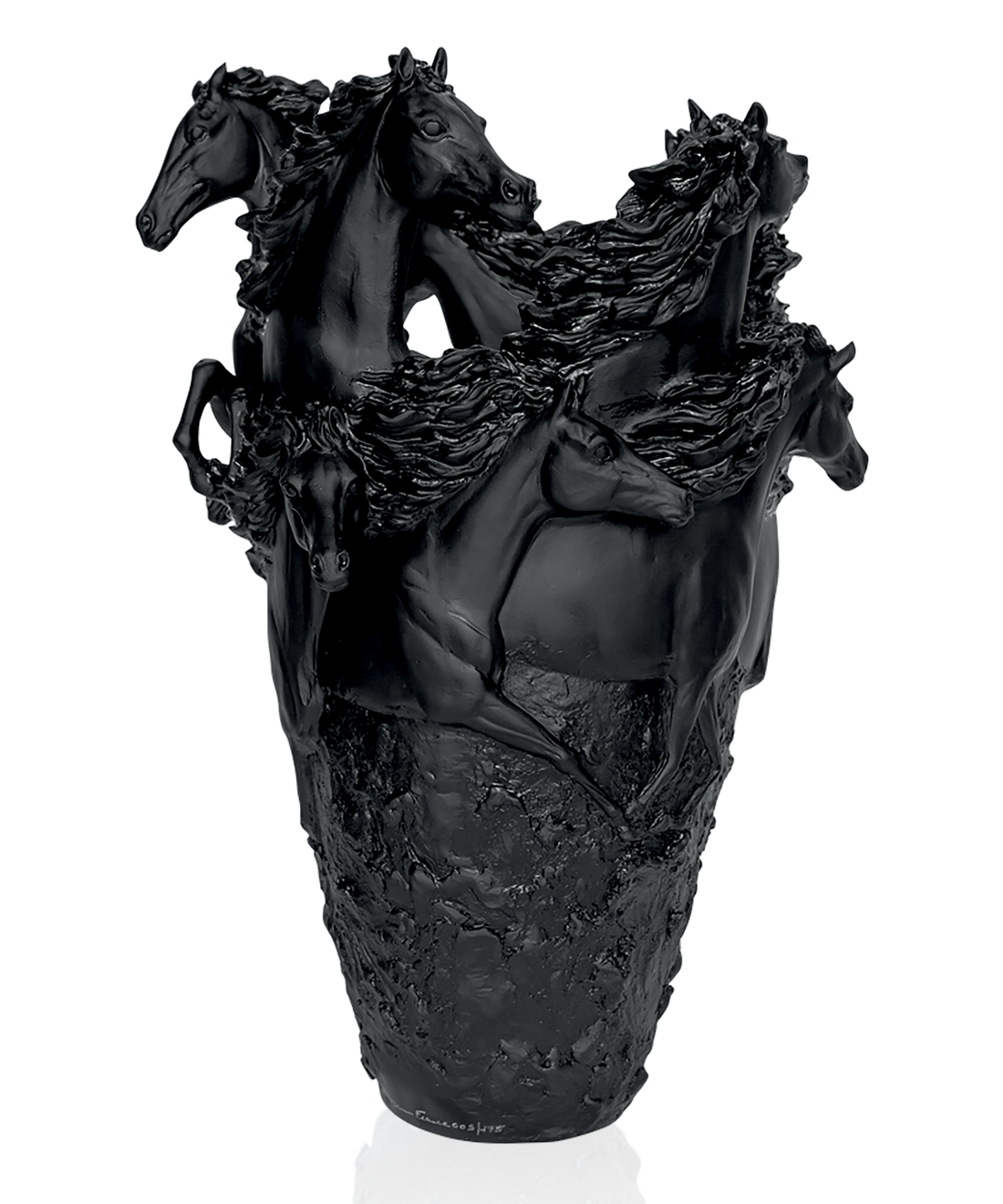 Cavalcade Vase magnum Noir 175ex - Daum