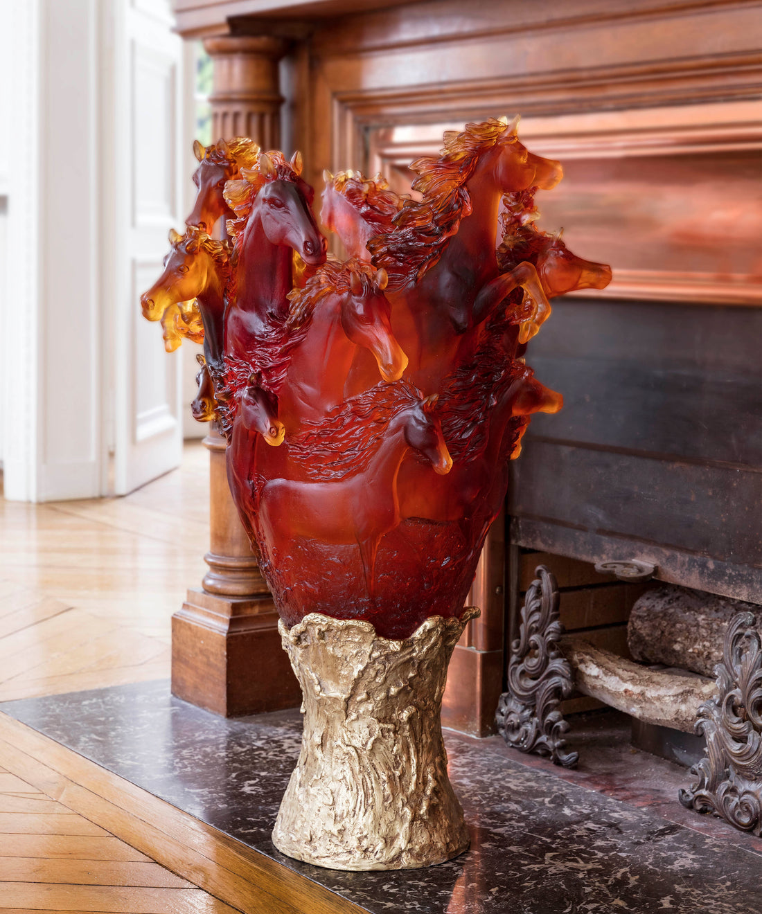 Cavalcade Vase prestige Ambre 50ex - Daum
