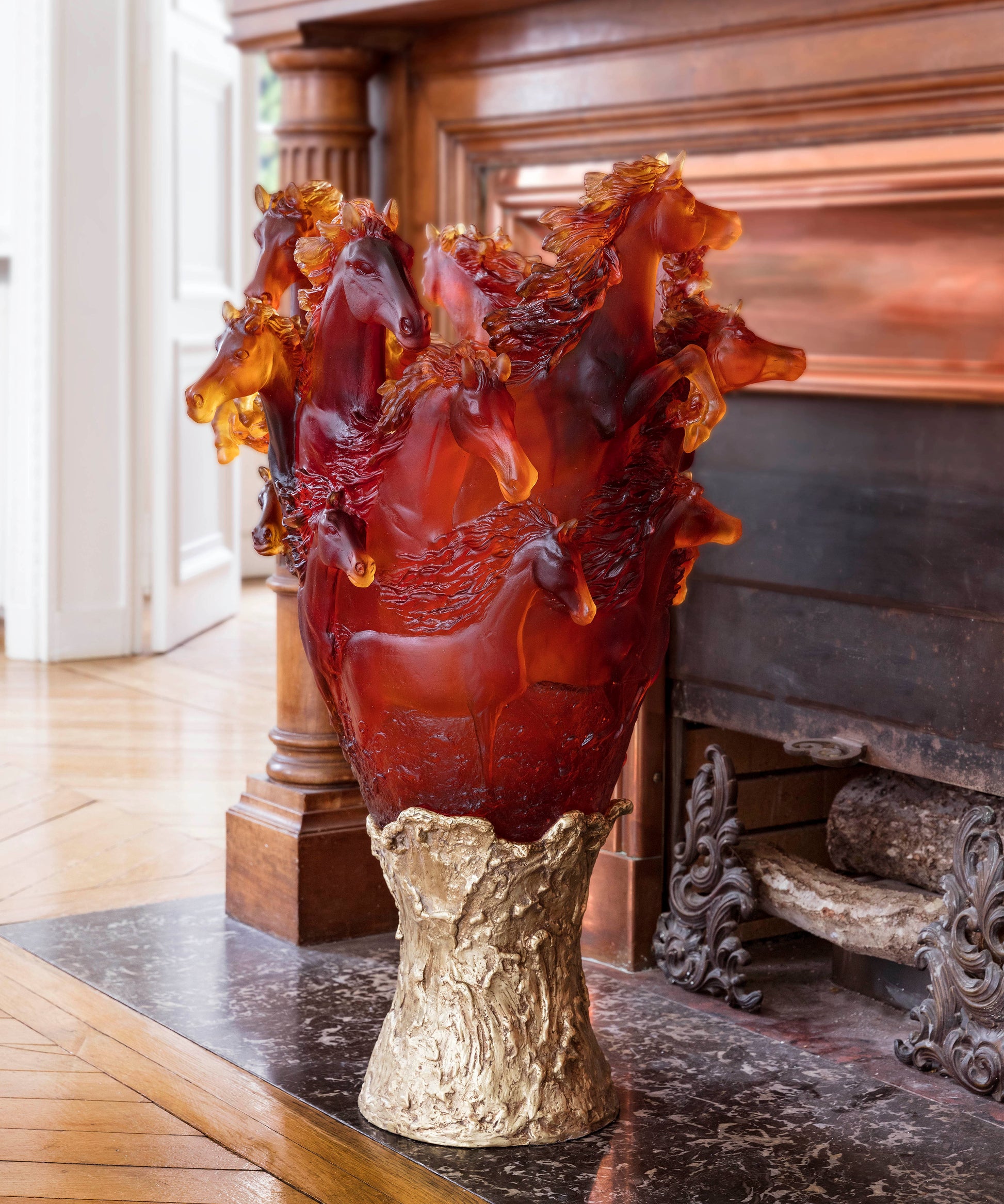 Cavalcade Vase prestige Ambre 50ex - Daum