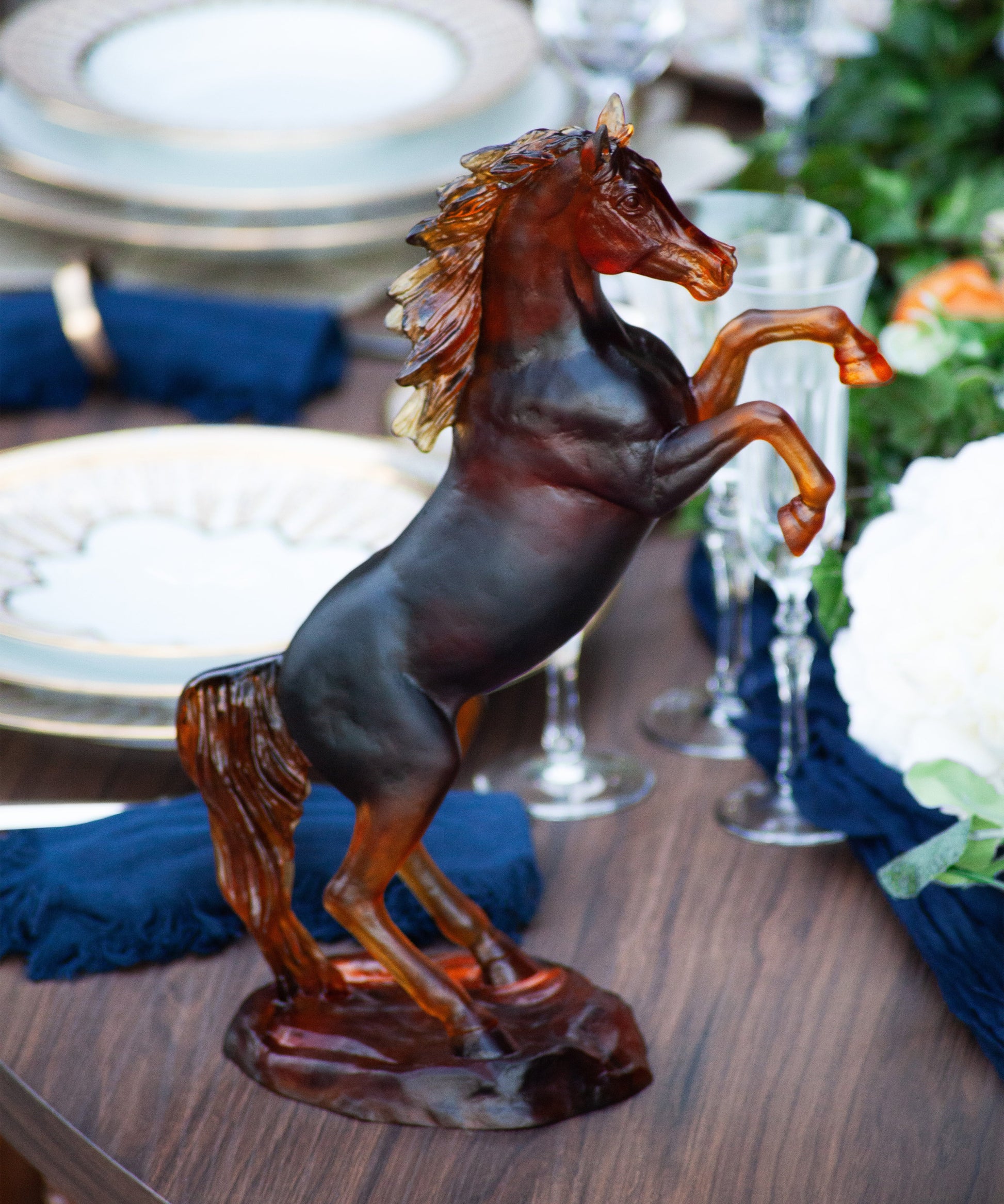 Cheval fougueux Ambre brun 500ex - Daum