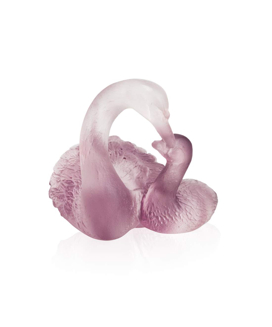 Couple de cygnes Rose - Daum