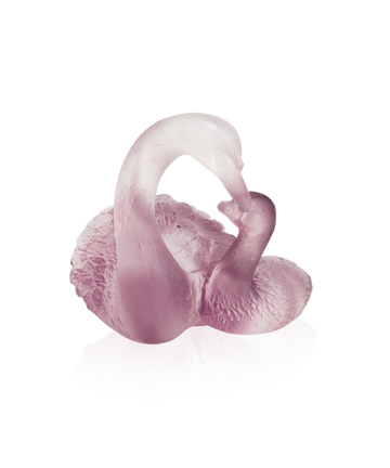 Couple de cygnes Rose - Daum
