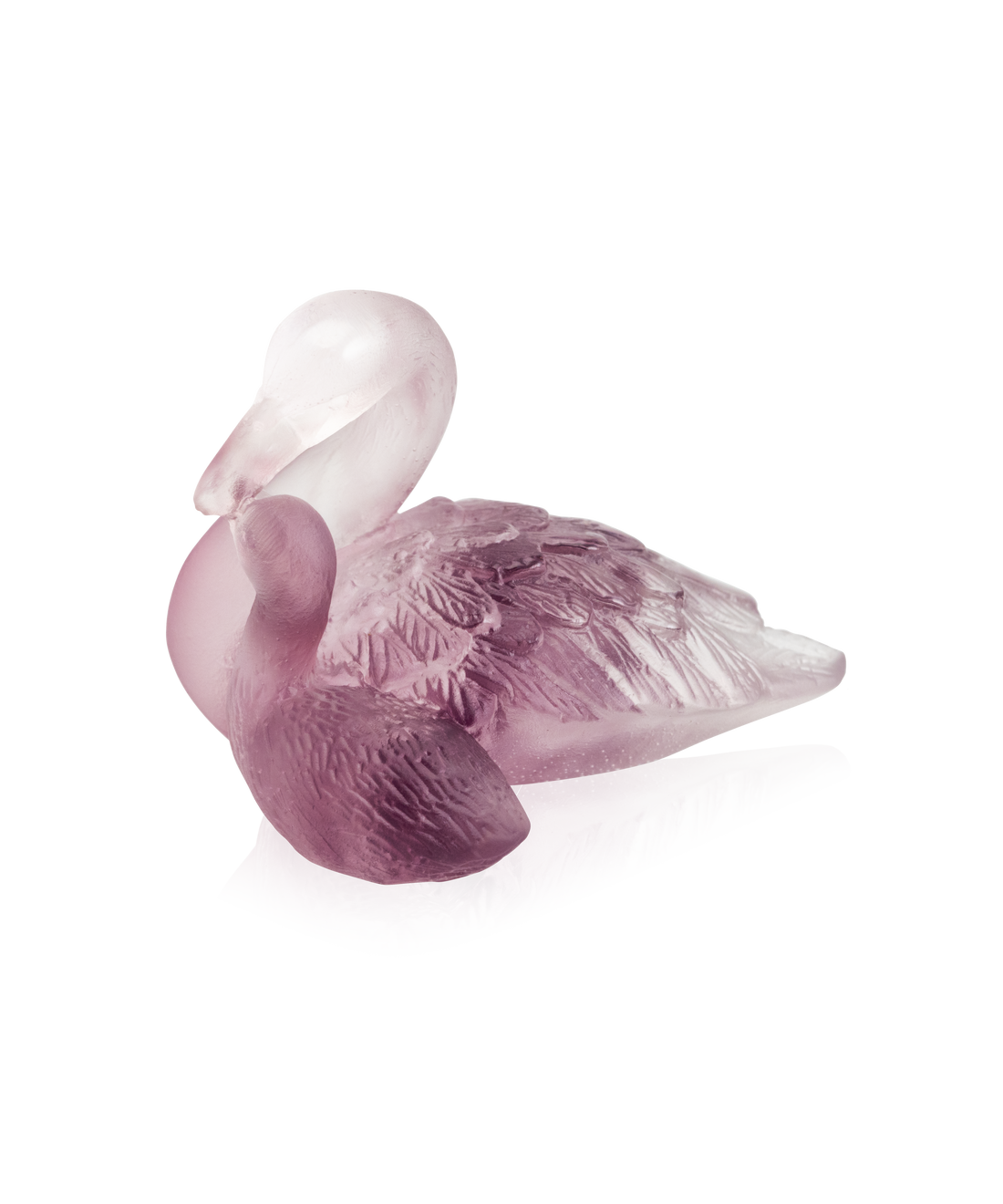Couple de cygnes Rose - Daum