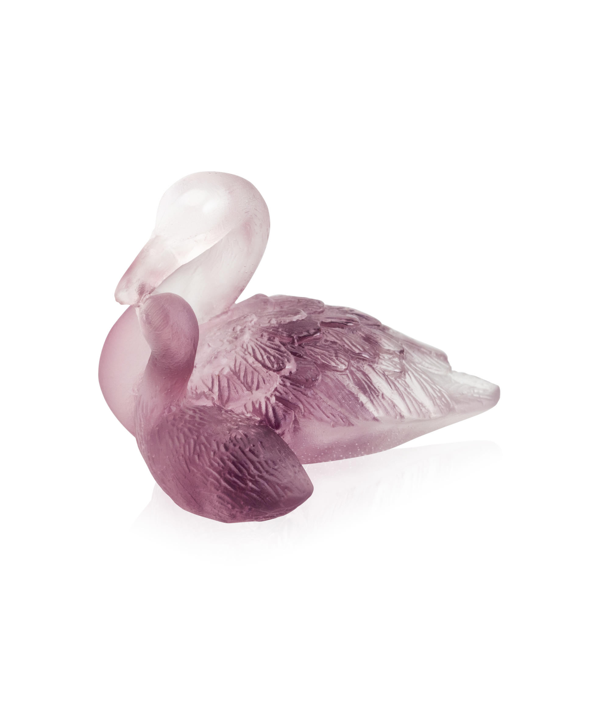 Couple de cygnes Rose - Daum