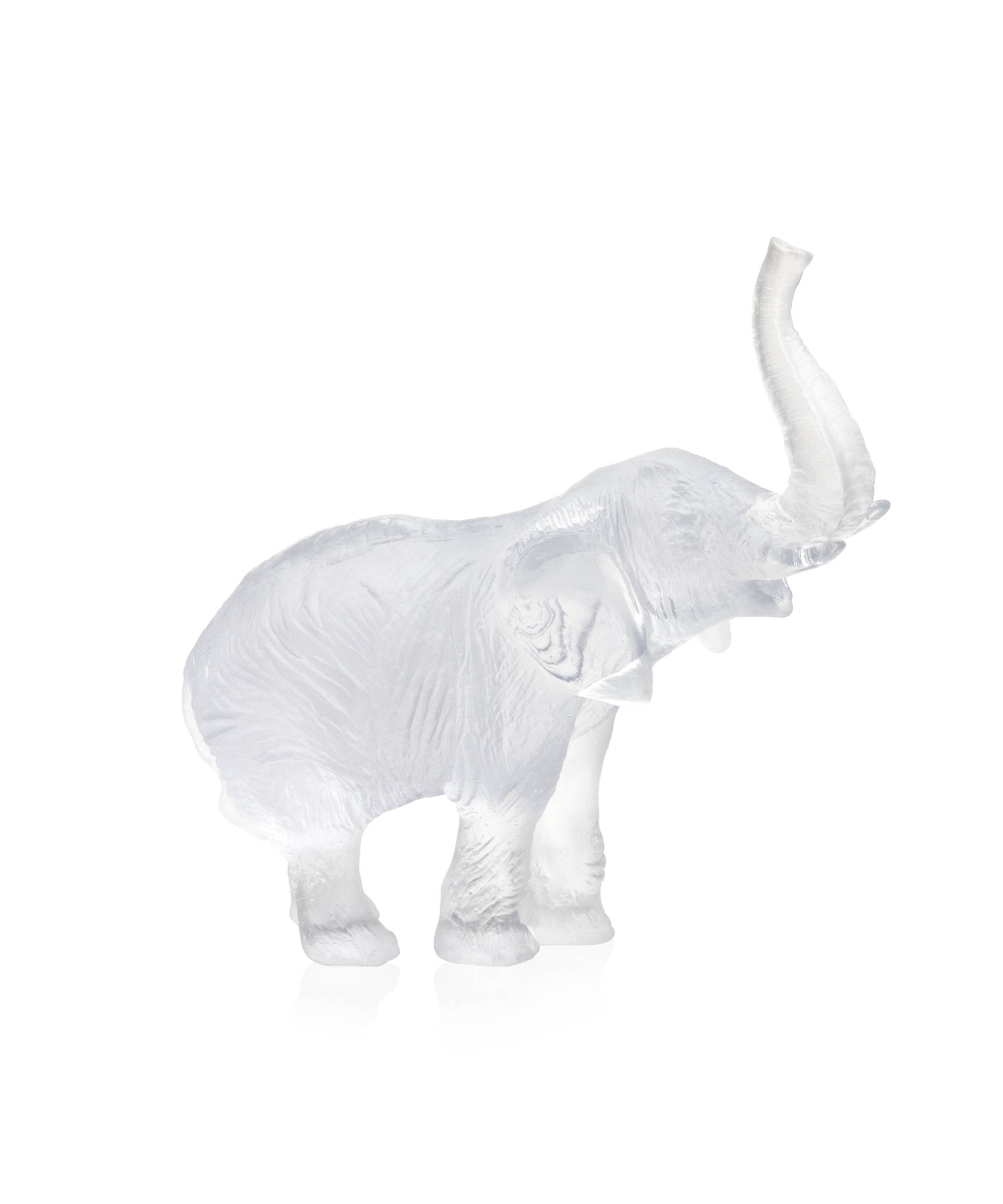Eléphant moyen modèle Blanc de Jean-François Leroy - Daum
