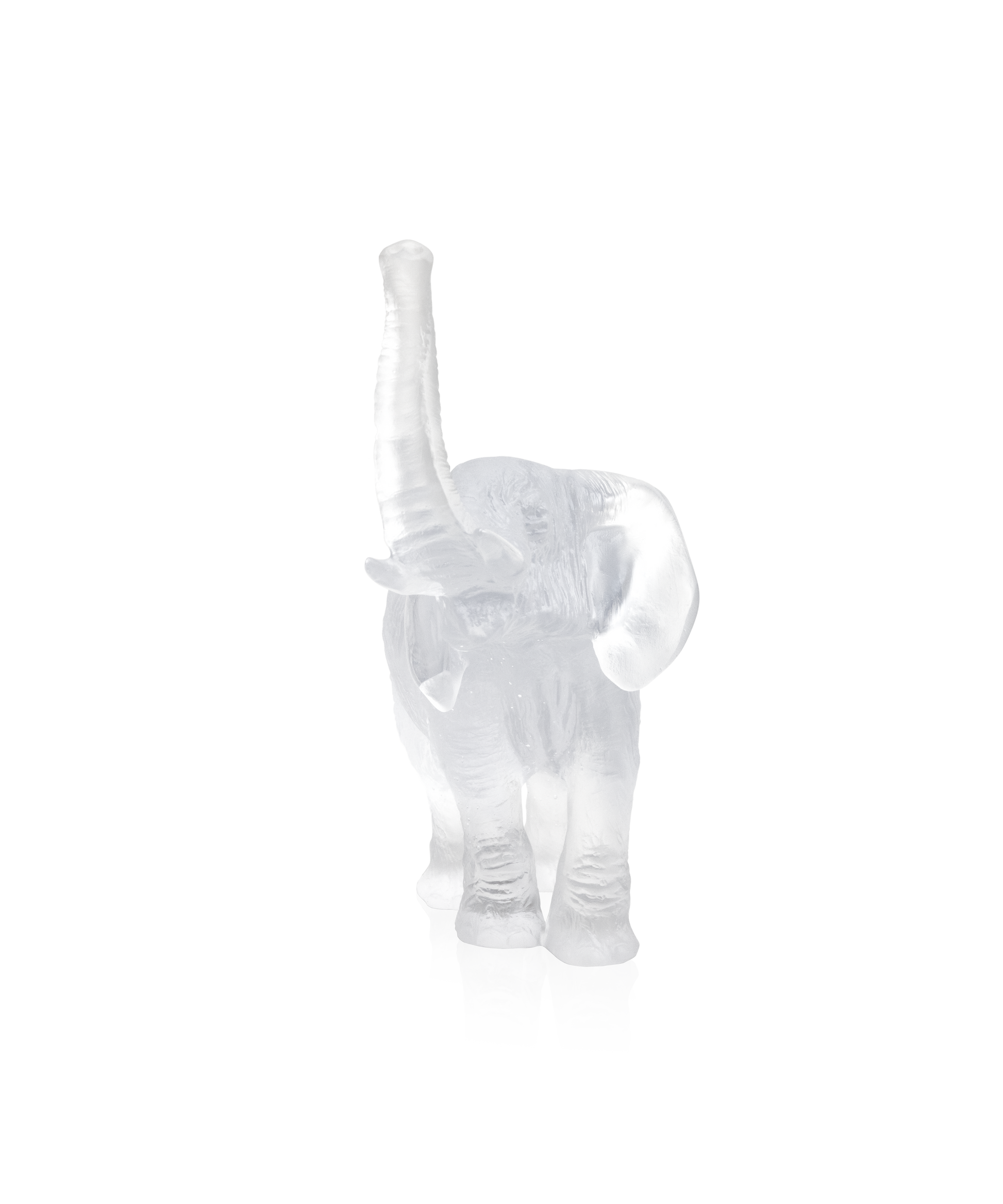 Eléphant moyen modèle Blanc de Jean-François Leroy - Daum
