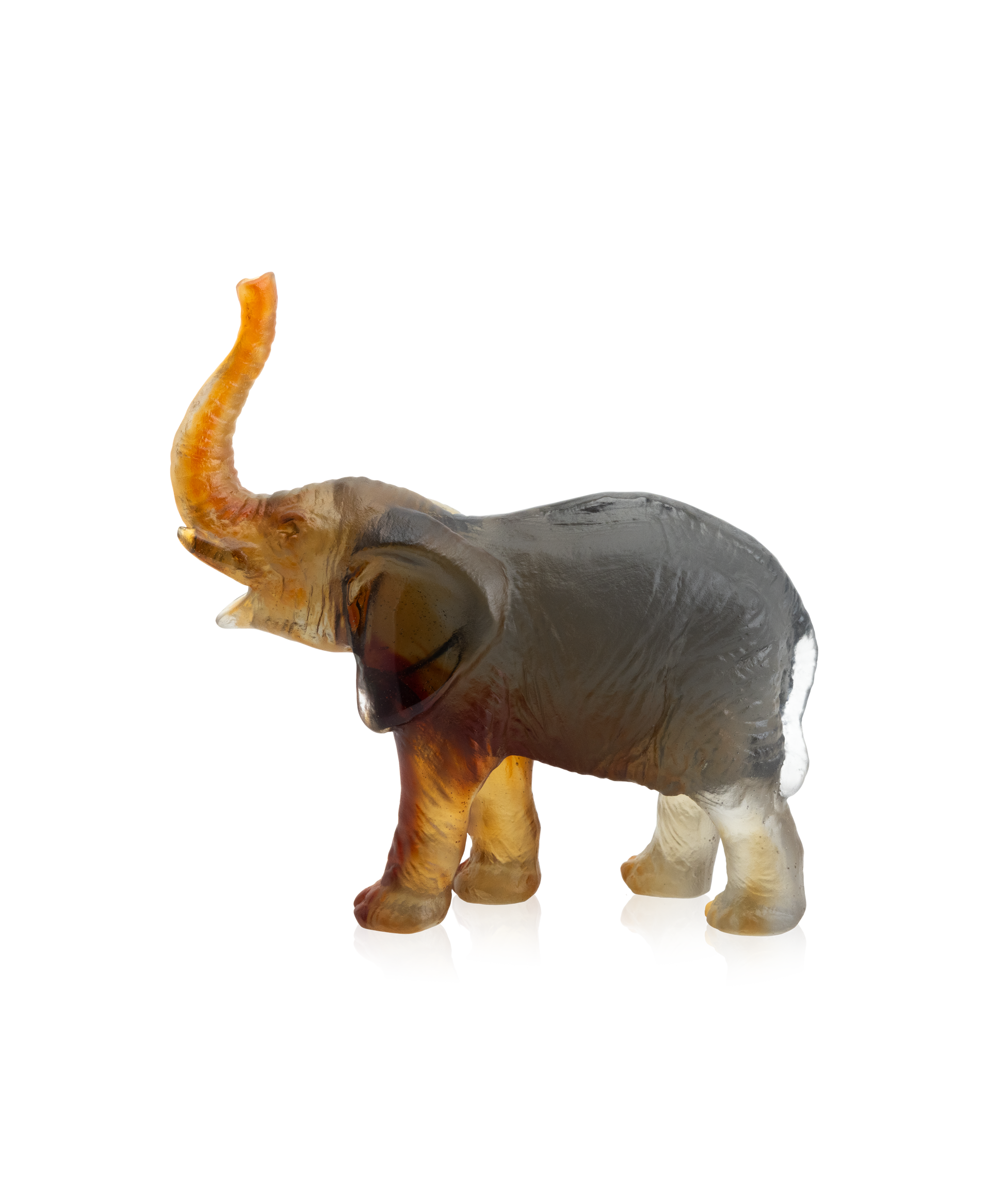 Eléphant petit modèle Vert et ambre de Jean-François Leroy - Daum