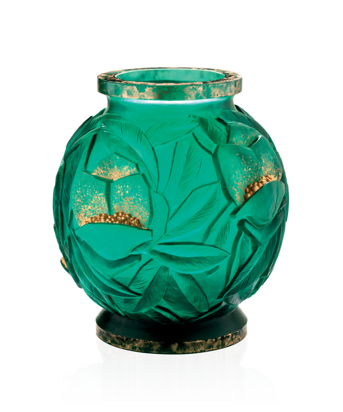 Empreinte Vase grand modèle Vert, finition or 75ex - Daum
