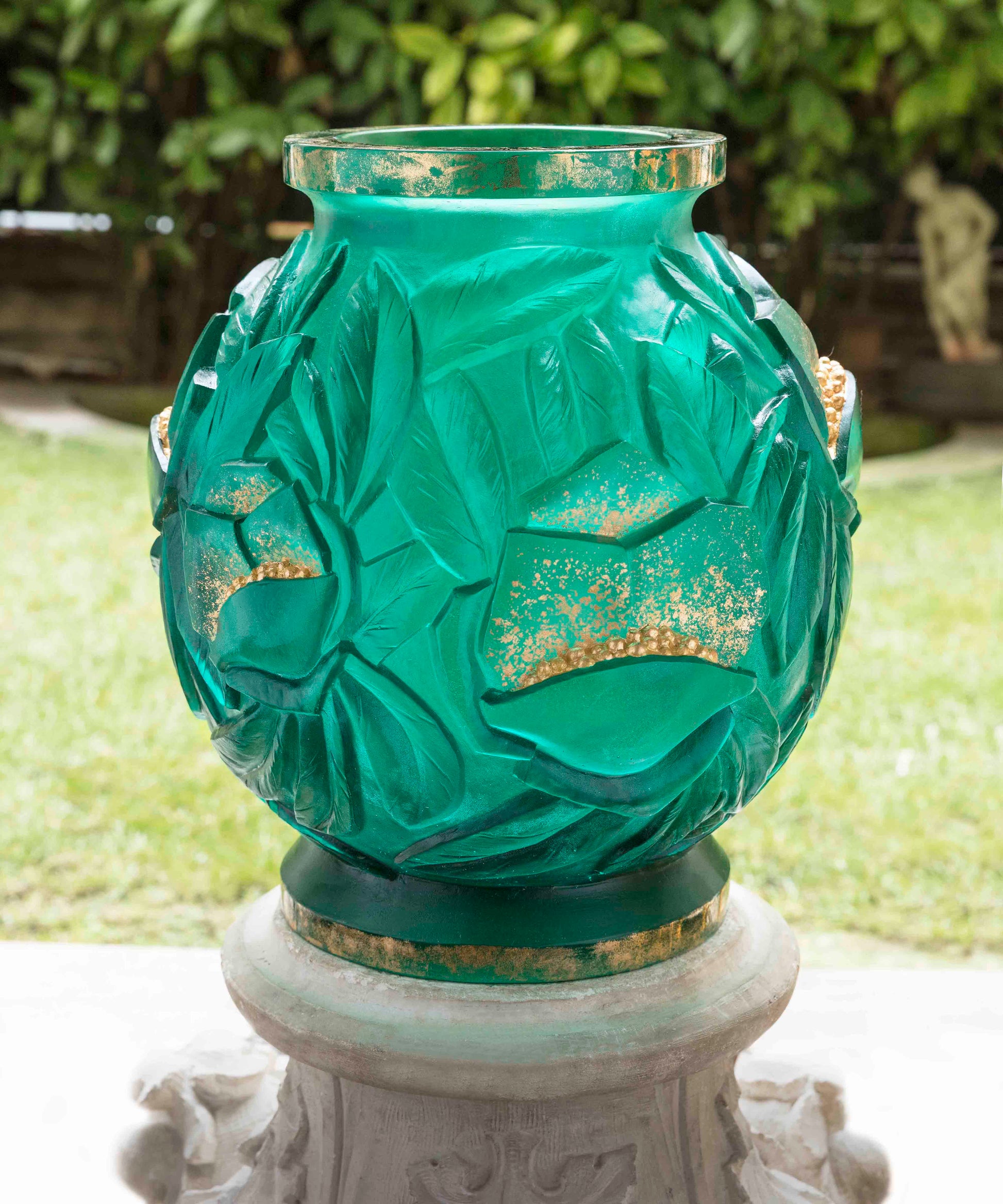 Empreinte Vase grand modèle Vert, finition or 75ex - Daum