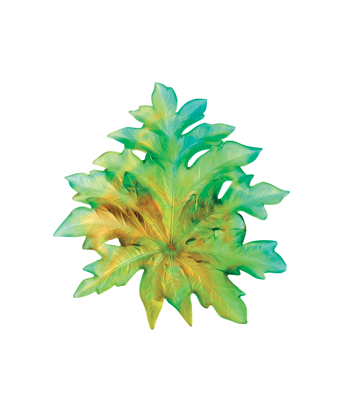 Bornéo Feuille murale petit modèle - fixation courte Verte de Emilio Robba - Daum