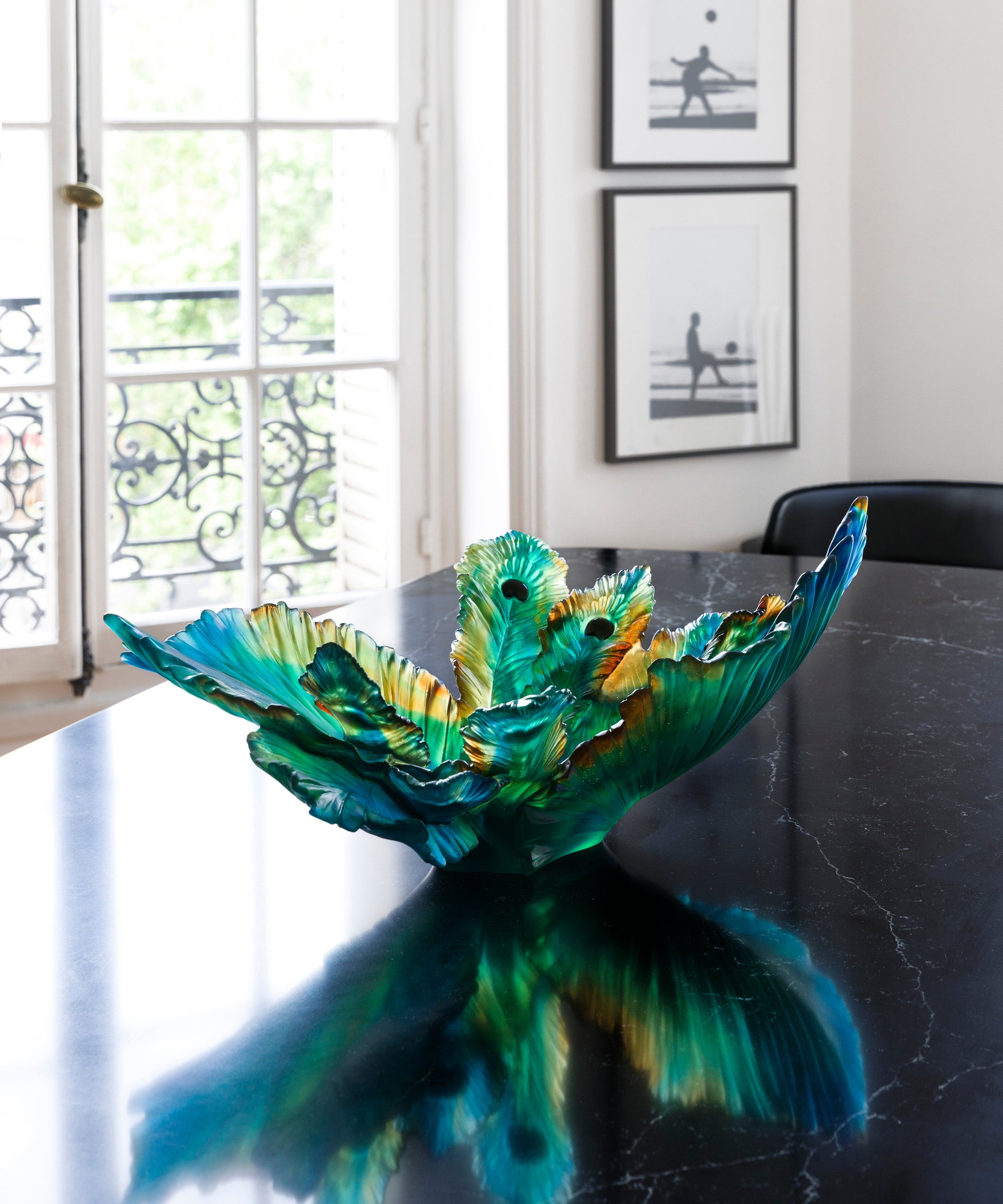 Fleur de Paon Centre de table 375ex - Daum